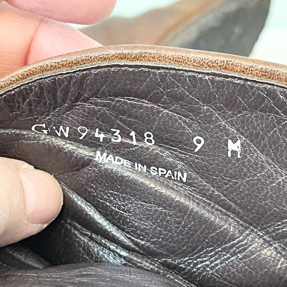 Stuart Weitzman Boots Women 9M Brown Leather Wedge Clog Almond Toe Ankle SPAIN - Picture 4 of 14